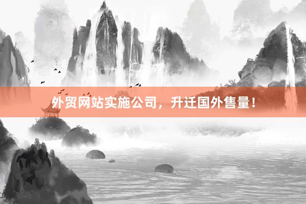外贸网站实施公司，升迁国外售量！